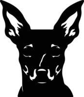 miniatuur pinscher silhouet portret vector