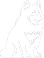 Alaska malamute schets silhouet vector