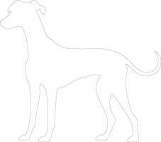 whippet schets silhouet vector