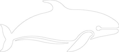 Groenlandse walvis schets silhouet vector