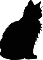 selkirk rex kat zwart silhouet vector