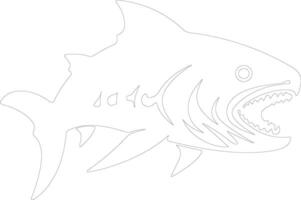 dunkleosteus schets silhouet vector