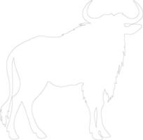 wildebeest schets silhouet vector