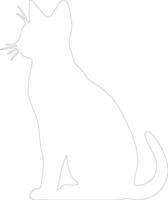 abessijn kat schets silhouet vector