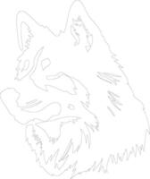 Alaska malamute schets silhouet vector