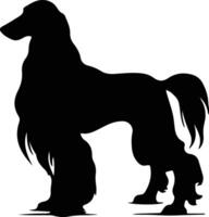 afghaan hond zwart silhouet vector