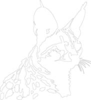 serval schets silhouet vector