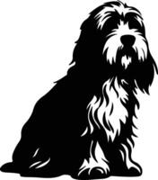 petit basset griffon venden zwart silhouet vector