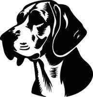 Engels foxhound silhouet portret vector