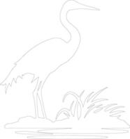 zilverreiger schets silhouet vector