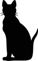 Thais traditioneel Siamees kat zwart silhouet vector