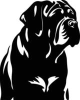 mastiff zwart silhouet vector