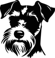 miniatuur schnauzer silhouet portret vector