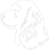 cocker spaniel schets silhouet vector