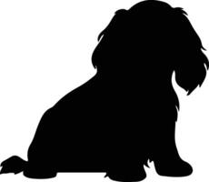 Engels speelgoed- spaniel zwart silhouet vector