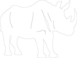 wollig neushoorn schets silhouet vector