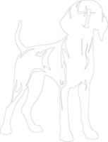 redbone coonhound schets silhouet vector