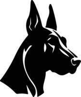 doberman pinscher silhouet portret vector