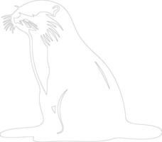 Otter zee schets silhouet vector