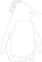 rockhopper pinguïn schets silhouet vector