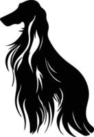 afghaan hond zwart silhouet vector