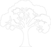 broccoli schets silhouet vector