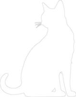Russisch blauw kat schets silhouet vector