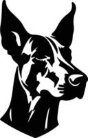 doberman pinscher silhouet portret vector