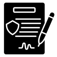 verzekering contract icoon lijn vector illustratie