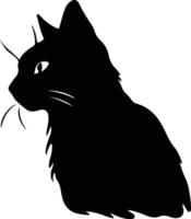 wonen kat silhouet portret vector