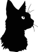 balinees kat silhouet portret vector