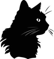 selkirk rex kat silhouet portret vector