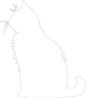 Amerikaans bobtail kat schets silhouet vector