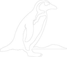 Afrikaanse pinguïn schets silhouet vector