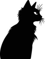 balinees kat silhouet portret vector