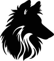 shetland herdershond silhouet portret vector