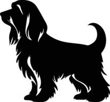 petit basset griffon venden zwart silhouet vector