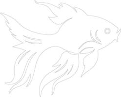 goudvis schets silhouet vector