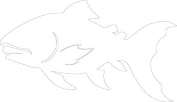 dunkleosteus schets silhouet vector