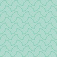 groen naadloos abstract meetkundig Japans cirkels lijnen en golven patroon vector