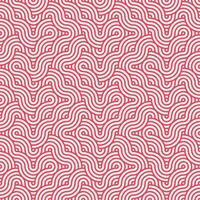 rood naadloos abstract meetkundig Japans overlappende cirkels lijnen en golven patroon vector