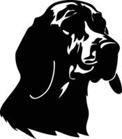 zwart en bruinen coonhound zwart silhouet vector