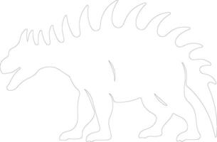 kentrosaurus schets silhouet vector