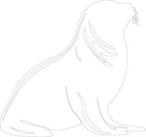 Californische zeeleeuwen schets silhouet vector