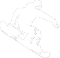 snowboard schets silhouet vector