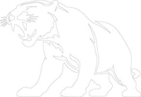 smilodon schets silhouet vector