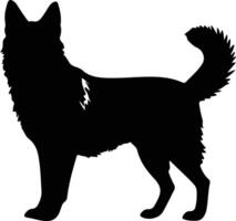 Noors lundehund zwart silhouet vector