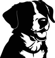 entlebucher berg hond silhouet portret vector
