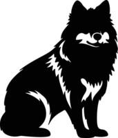 Eskimo hond zwart silhouet vector