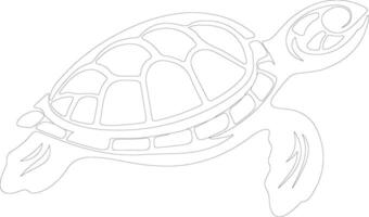 geschilderd schildpad schets silhouet vector